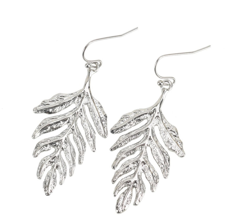 Replikate Fern leaf silver earrings 