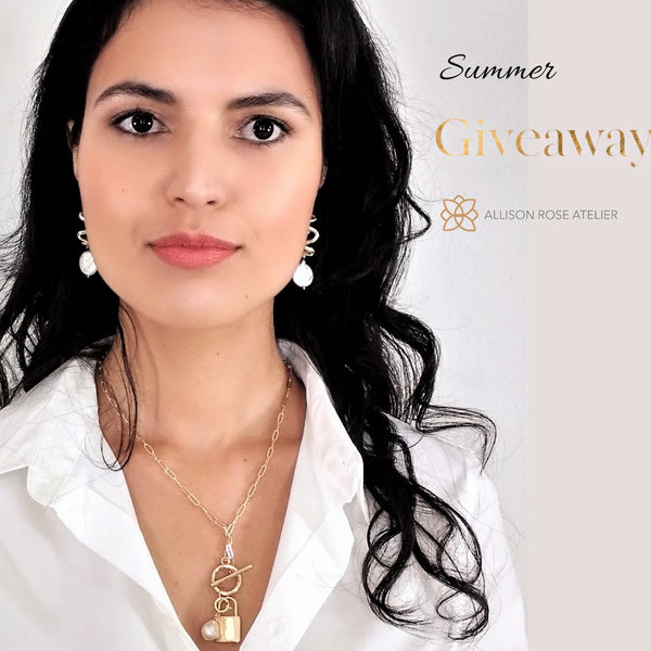 Allison Rose Atelier Summer Jewelry Giveaway. Enter to win on our Instagram account @allisonroseatelir. 5 different jewelry sets or earrings to win.