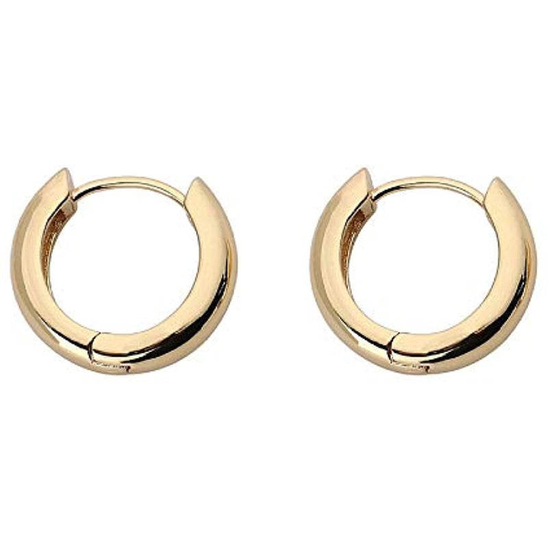 Chunky Huggie Hoops – Minimal Brass Hoop Earrings USA