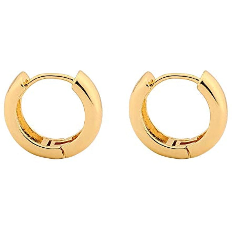 Chunky Huggie Hoops – Minimal Brass Hoop Earrings USA Shipping