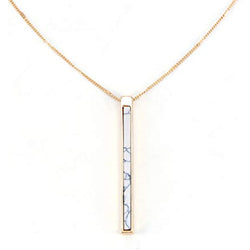 Marble Pendant Necklace for Women – Worn Gold Plated Chain