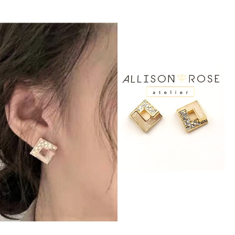 Allison Rose Atelier - Gold Plated Crystal Vintage Stud Earrings