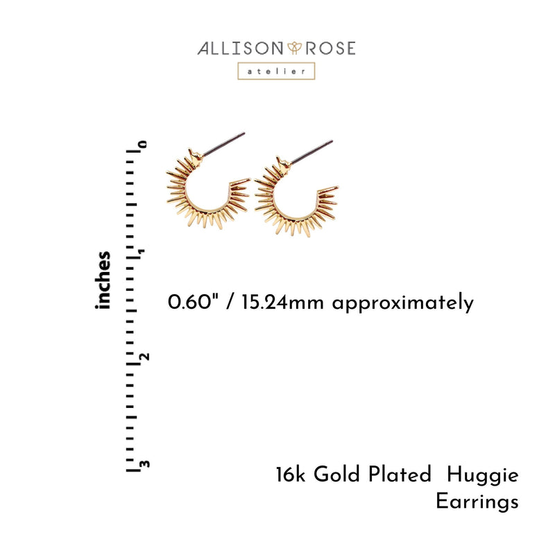 16k gold huggie hoop earrings tiny hoops