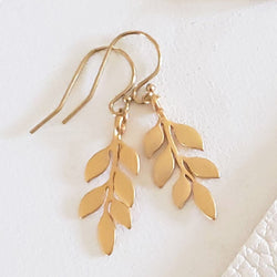 Isla - Gold Leaf Fern Drop Earrings