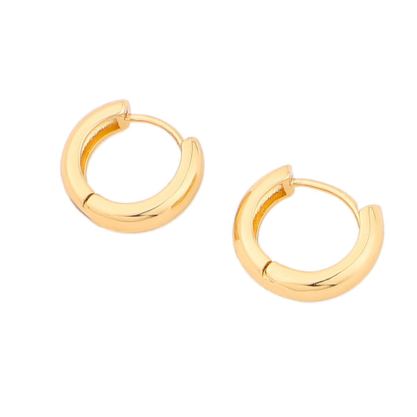 Chunky Huggie Hoops – Minimal Brass Hoop Earrings INT