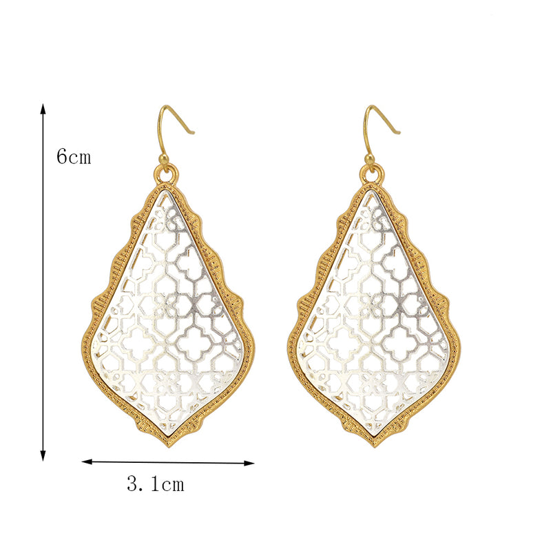 Two-Tone Gold and Silver Dangle 2 Earrings - USA and International