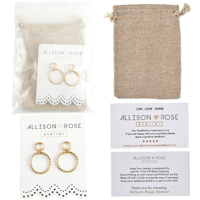 Allison Rose Atelier Braided Circle Drop Double Hoop Earrings