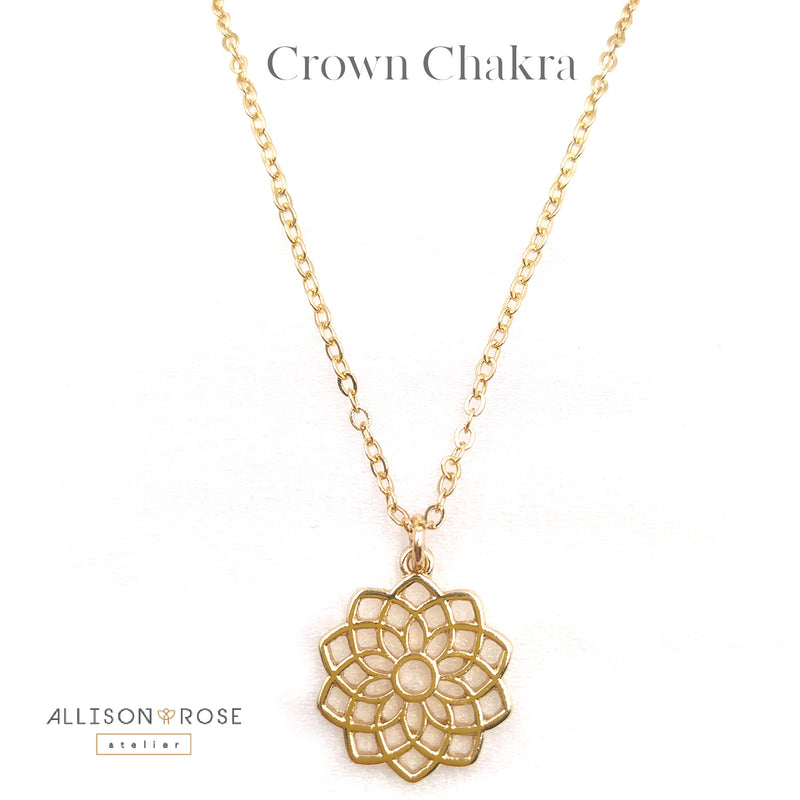 Boho Chakra Pendant Necklace – Classic Filigree Boho Style Design mandala crown chakra pendant.  