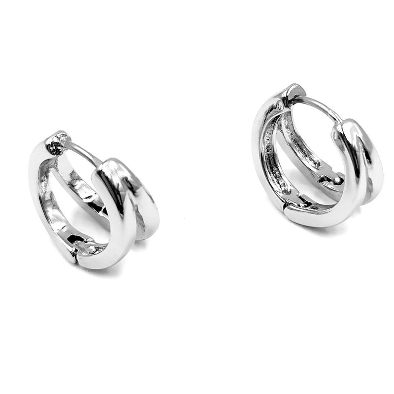 Silver huggie hoop earrings