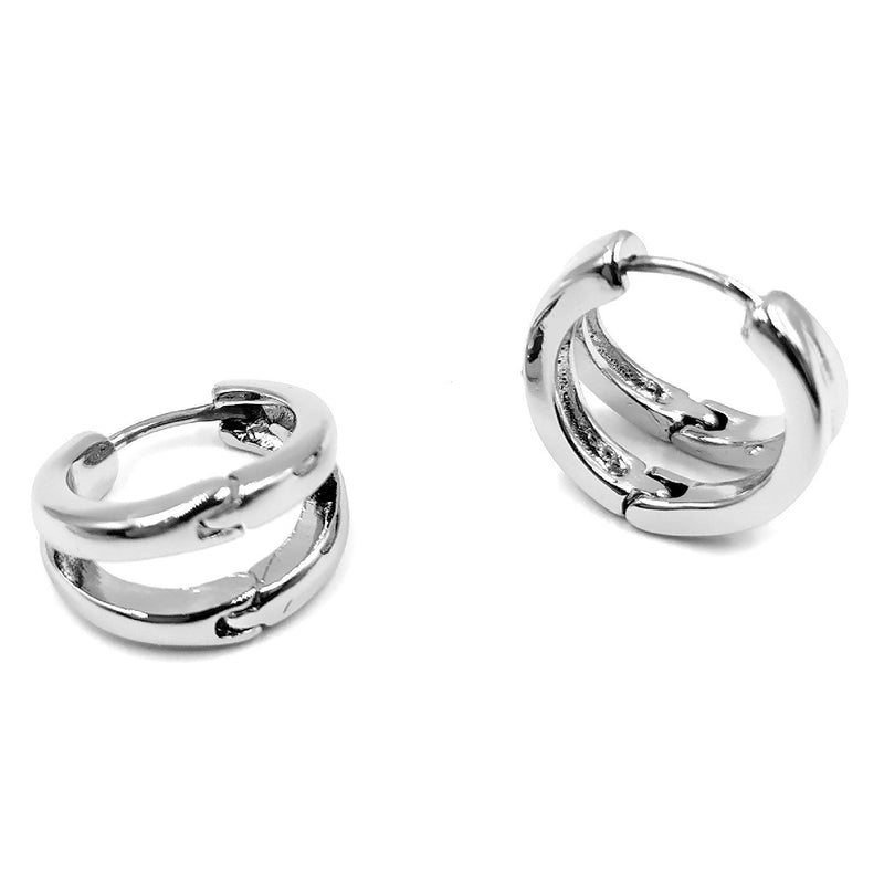 Silver huggie hoop earrings