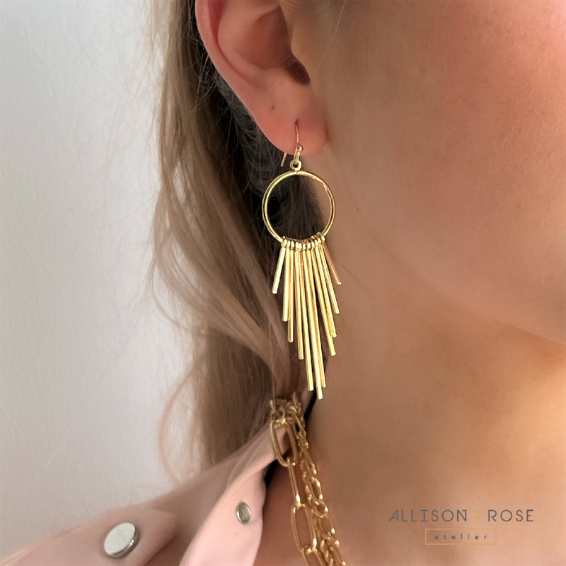 Loewe Mismatched Anagram Hoop Earrings Metal Gold